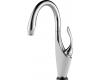 Brizo 64055LF-PCMW Vuelo Polished Chrome and Matte White Single Handle Waterfall Kitchen Faucet with Smarttouch Technology