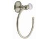 Creative Specialties by Moen Highland DN3586BNW Brushed Nickel/White Towel Ring
