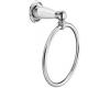 Creative Specialties by Moen Parkview DN8686WCH Chrome/White Towel Ring