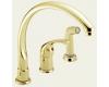 Delta Waterfall 172-PBWF Brillance Polished Brass Lever Handle Kitchen Faucet with Side Spray