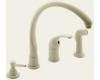 Delta Waterfall 174-BSWF Biscuit Lever Handle Kitchen Faucet with Side Spray & Soap Dispenser