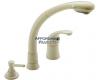 Delta Waterfall 474-BS Biscuit Lever Handle Pull-Out Kitchen Faucet with Soap Dispenser