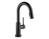 Delta 9959T-BL-DST Trinsic Matte Black Single Handle Pull-Down Bar / Prep Faucet with Touch2O Technology