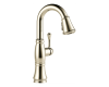 Delta 9997-PN-DST Cassidy Polished Nickel Single Handle Pull-Down Bar / Prep Faucet