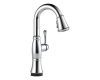 Delta 9997T-DST Cassidy Chrome Single Handle Pull-Down Bar/Prep Faucet With Touch2O Technology