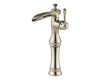 Delta 798LF-PN Cassidy Brilliance Polished Nickel Single Handle Lavatory Faucet with Channel Spout and Riser