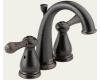 Delta 4575-RB Leland Venetian Bronze J-Spout Mini-Widespread Bath Faucet