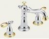 Delta Victorian 3555-CBLHP Chrome & Brilliance Polished Brass Widespread Bath Faucet