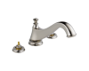 Delta T2795-PNLHP Cassidy Brilliance Polished Nickel 3-Hole Roman Tub Trim - Low Arc Spout