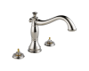 Delta T2797-PNLHP Cassidy Brilliance Polished Nickel 3-Hole Roman Tub Trim