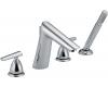 Delta T4782 Rizu Chrome Roman Tub With Handshower Trim