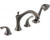 Delta T4792-PT Addison Aged Pewter Roman Tub With Handshower Trim