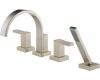 Delta T67480-BN Siderna Brushed Nickel 4 Hole Roman Tub Faucet with Handshower