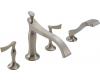 Delta T67490-BNLHP RSVP Brushed Nickel 4-Hole Roman Tub Faucet with Handshower