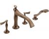 Delta T67490-BZLHP RSVP Brilliance Brushed Bronze 4-Hole Roman Tub Faucet with Handshower