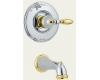 Delta T14155-CBLHP Victorian Chrome & Brilliance Polished Brass Monitor Scald-Guard Tub Trim