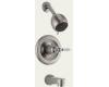 Delta T14430-NNLHP Innovations Brilliance Pearl Nickel Monitor Scald-Guard Tub & Shower Trim