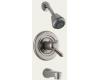 Delta Innovations T17430-NN Pearl Nickel Monitor Scald-Guard Tub & Shower Trim with Volume Control