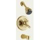 Delta T17430-PB Innovations Polished Brass Monitor Scald-Guard Tub & Shower Trim with Volume Control