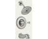 Delta T14440-SSLHP Lockwood Brilliance Stainless Monitor Scald-Guard Tub & Shower Trim