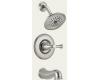 Delta T14440-SSLHP Lockwood Brilliance Stainless Monitor Scald-Guard Tub & Shower Trim