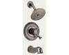 Delta T17440-PT Lockwood Aged Pewter Monitor Scald-Guard Tub & Shower Trim with Volume Control