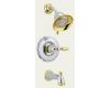 Delta Victorian T14455-CBLHP Chrome & Brilliance Polished Brass Monitor Scald-Guard Tub & Shower Trim