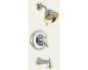 Delta Victorian T17455-CB Chrome & Polished Brass Monitor Scald-Guard Tub & Shower Trim with Volume Control