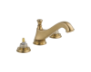 Delta 3595LF-CZMPU-LHP Cassidy Champagne Bronze Two Handle Wide Spread Lavatory - Low Arc Spout with Metal Pop-Up