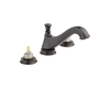 Delta 3595LF-RBMPU-LHP Cassidy Venetian Bronze Two Handle Wide Spread Lavatory - Low Arc Spout with Metal Pop-Up