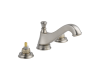 Delta 3595LF-SSMPU-LHP Cassidy Stainless Two Handle Wide Spread Lavatory - Low Arc Spout with Metal Pop-Up