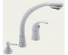 Delta Waterfall 474-WH White Lever Handle Pull-Out Kitchen Faucet with Soap Dispenser