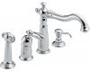 Delta Victorian 156-DST Chrome Single Handle Kitchen Faucet with Spray & Soap Dispenser