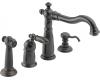 Delta Victorian 156-RB-DST Venetian Bronze Single Handle Kitchen Faucet with Spray & Soap Dispenser