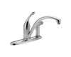 Delta 340-DST Collins Chrome Single Handle Kitchen Faucet with Integral Spray