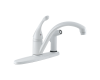 Delta 340-WH-DST Collins White Single Handle Kitchen Faucet with Integral Spray