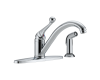 Delta 400-BH-DST Classic Chrome Single Handle Kitchen Faucet with Spray