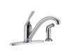 Delta 400-DST Classic Chrome Single Handle Kitchen Faucet with Spray
