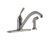 Delta 400-SS-DST Classic Stainless Single Handle Kitchen Faucet with Spray