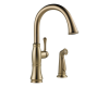 Delta 4297-CZ-DST Cassidy Champagne Bronze Single Handle Kitchen Faucet with Spray