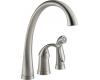 Delta 4380-SS-DST Pilar Brilliance Stainless Single Handle Kitchen Faucet with Spray