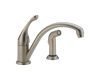Delta 441-SS-DST Collins Brilliance Stainless Single Handle Kitchen Faucet with Spray