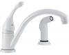 Delta 441-WH-DST Collins White Single Handle Kitchen Faucet with Spray