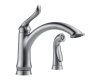 Delta 4453-AR-DST Linden Arctic Stainless Single Handle Kitchen Faucet With Spray