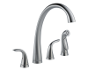 Delta 2480-AR-DST Pilar Arctic Stainless Two Handle Widespread Kitchen Faucet With Spray