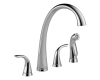 Delta 2480-DST Pilar Chrome Two Handle Widespread Kitchen Faucet With Spray