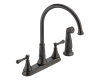 Delta 2497LF-RB Cassidy Venetian Bronze Two Handle Kitchen Faucet With Spray