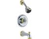 Delta Botanical-Azalea T14480-CBLHP Chrome/Brass Tub/Shower Faucet