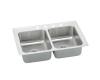 Elkay PSR33223 Stainless Steel Double Bowl Top Mount Kitchen Sink