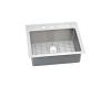 Elkay ECTSR25229BG0 Stainless Steel Single Bowl Dual / Universal Mount Kitchen Sink Kit